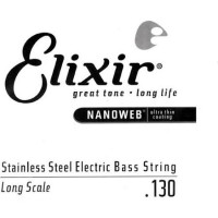 Elixir 13436 Nanoweb Stainless Steel Single Bass String Long Scale .130 Light B
