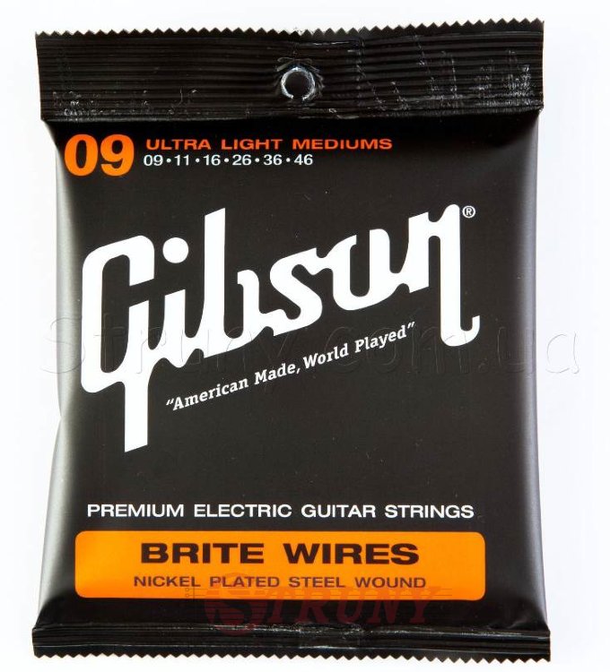 Gibson SEG-700ULMC Ultra Light Medium Brite Wires Electric Guitar Strings 9/46