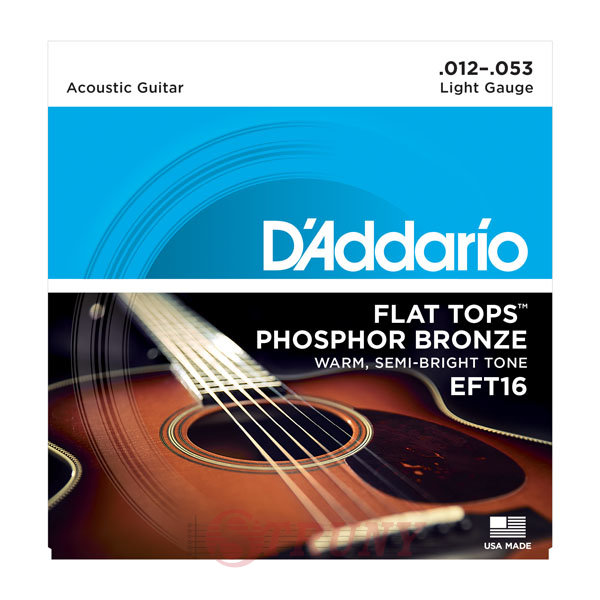 D'Addario EFT16 Flat Tops Phosphor Bronze Light 12/53