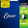 Elixir 16550 Optiweb Nickel Plated Steel Super Light 3 Pack 9/42
