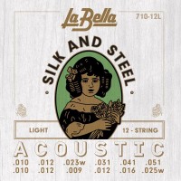 La Bella 710-12L Silk and Steel 12-str Acoustic Guitar Strings 10-51