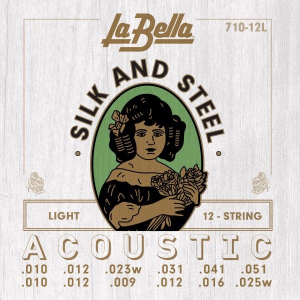 La Bella 710-12L Silk and Steel 12-str Acoustic Guitar Strings 10-51