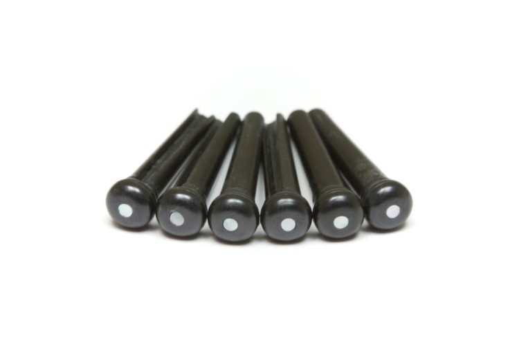 GRAPH TECH PP-2142-00 TUSQ Bridge Pins Martin Style 2mm Black / Mother-Of-Pearl Dot (6 Pcs)