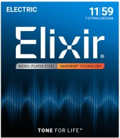 Elixir 12106 Nanoweb Nickel Plated Steel 7-String Medium 11/59