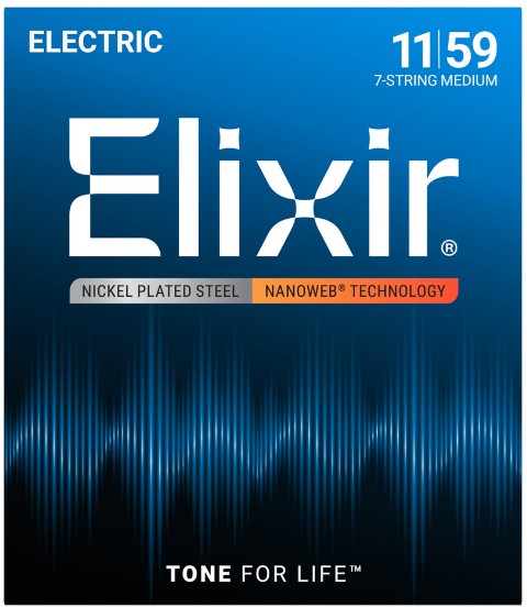 Elixir 12106 Nanoweb Nickel Plated Steel 7-String Medium 11/59 Elixir 12106 Nanoweb Nickel Plated Steel 7-String Medium 11/59