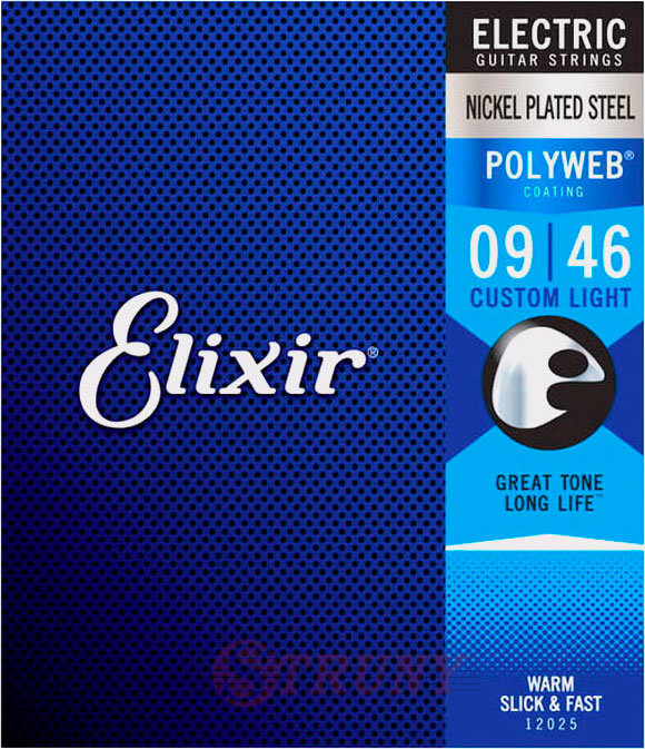 Elixir 12025 Polyweb Nickel Plated Steel Custom Light 9/46