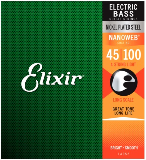 Elixir 14052 Nanoweb Coated Nickel Plated Steel Light Long Scale 4-Strings 45/100 Elixir 14052 Nanoweb Coated Nickel Plated Steel Light Long Scale 4-Strings 45/100