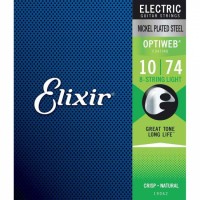 Elixir 19062 Optiweb Nickel Plated Steel 8-String Light 10/74