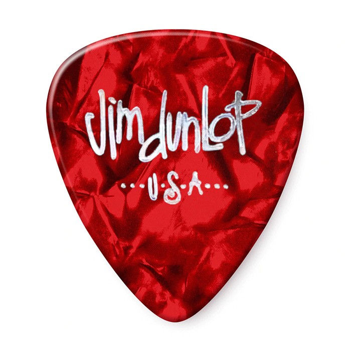 Dunlop 483P09MD GENUINE CELLULOID RED PEARLOID MEDIUM