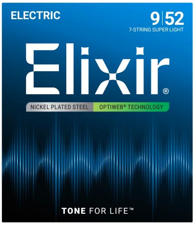 Elixir Optiweb Nickel Plated Steel 7-String Super Light 9/52