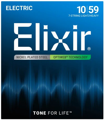 Elixir Optiweb Nickel Plated Steel 7-String Light-Heavy 10/59