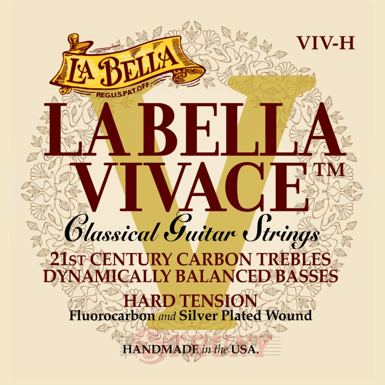 La Bella Vivace Fluorocarbon Hard Tension Classical Series Guitar Strings