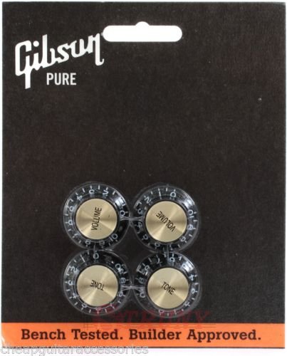 Gibson Tophat Knobs Black / Gold Inserts PRMK-020