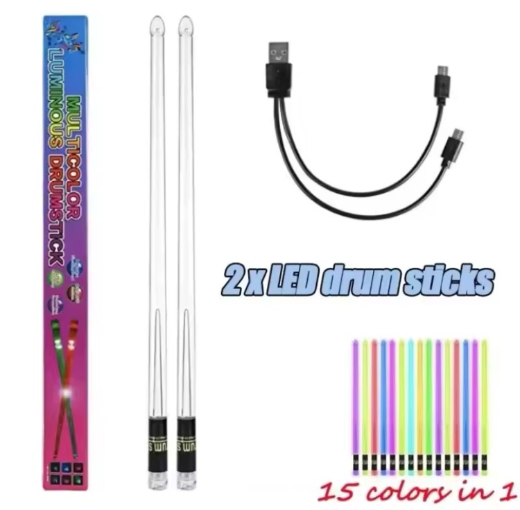 Multicolor Luminous Drumsticks Акрилові барабанні палички, що світяться