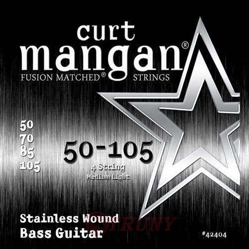 Curt Mangan 42404 Medium Light Stainless Wound Bass Strings 50/105