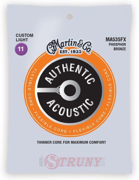 Martin MA535FX Authentic Acoustic Flexible Core 92/8 Phosphor Bronze Custom Light (11-52)