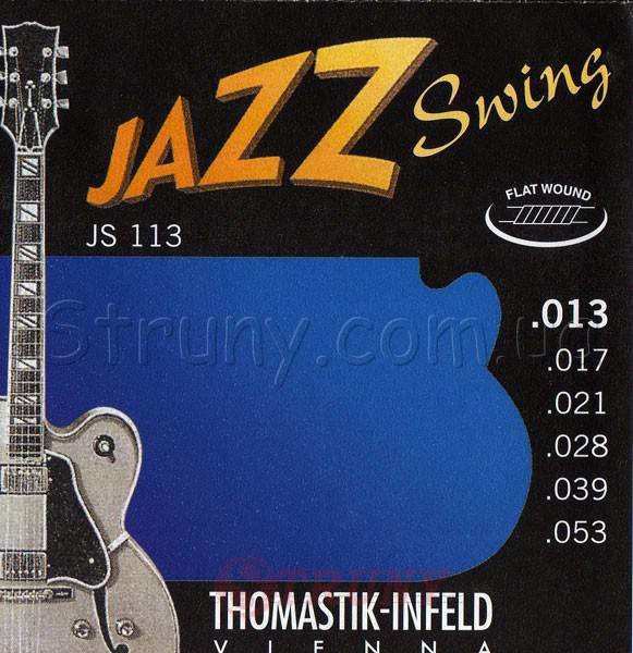 Thomastik-Infeld JS113 Jazz Swing Medium Flatwound Electric Guitar Strings 13/53