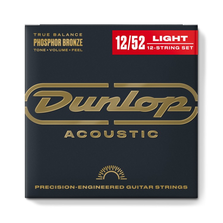 Dunlop DAP1252J Acoustic Phosphor Bronze Medium Guitar 12 Strings 12/52