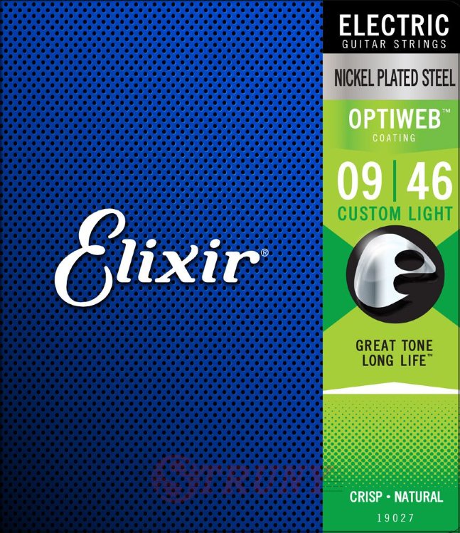Elixir 19027 Optiweb Nickel Plated Steel Custom Light 9/46
