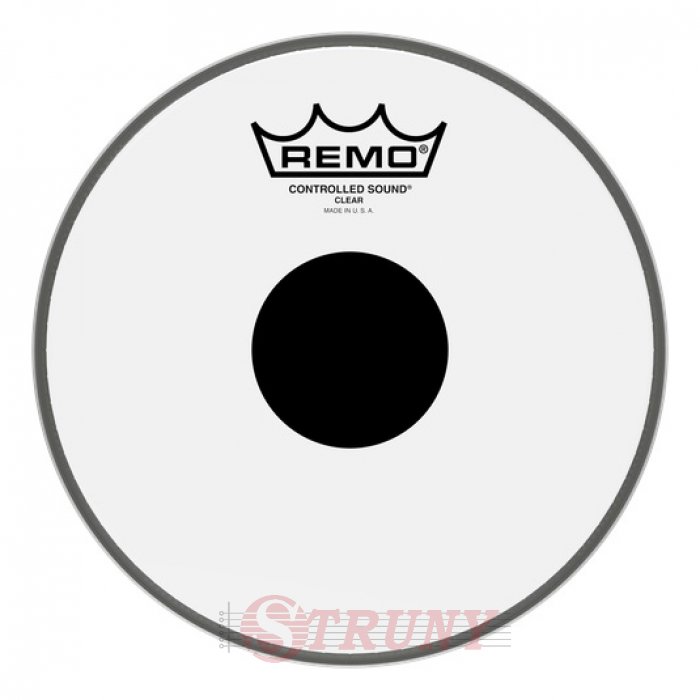 REMO Batter, CONTROLLED SOUND®, Clear, 8" Diameter, BLACK DOT™ On Top Пластик для барабана