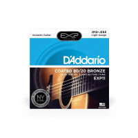 D'Addario EXP11 80/20 Bronze Light Acoustic Guitar Strings 12/53