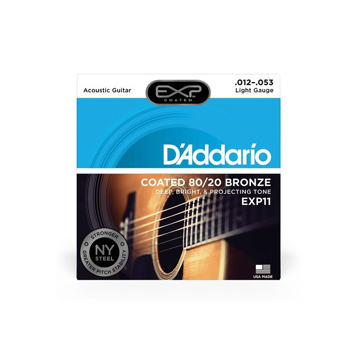 D'Addario EXP11 80/20 Bronze Light Acoustic Guitar Strings 12/53