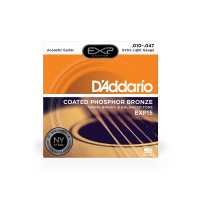 D'Addario EXP15 Phosphor Bronze Extra Light Acoustic Guitar Strings 10/47