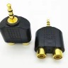 Avzhezh A0012GD Перехідник mini Jack 3.5 - 2 RCA пластик