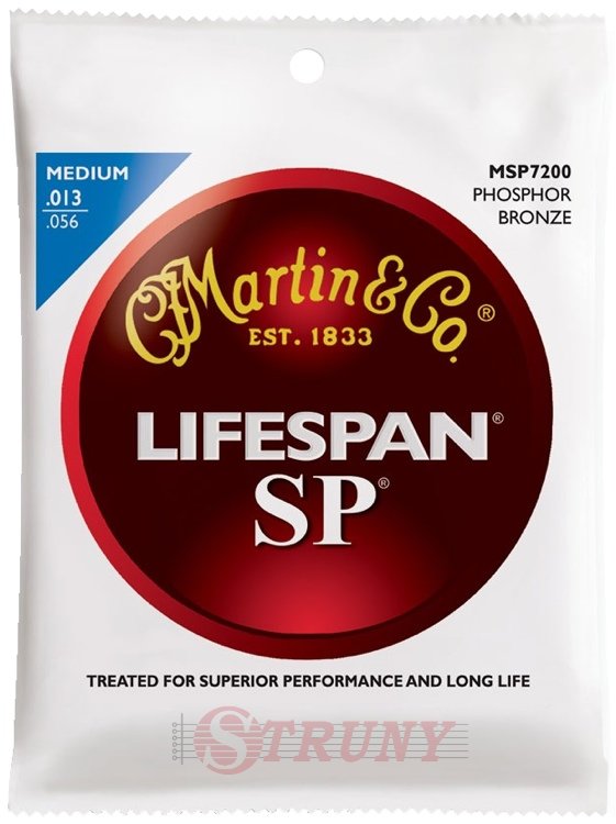 Martin MSP7200 SP Lifespan 92/8 Phosphor Bronze Medium 13/56