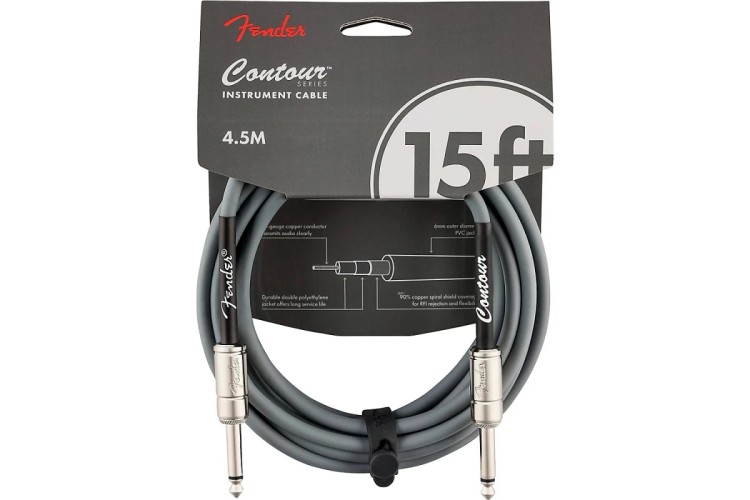 Кабель інструментальний FENDER CABLE CONTOUR SERIES 15' INCA SILVER