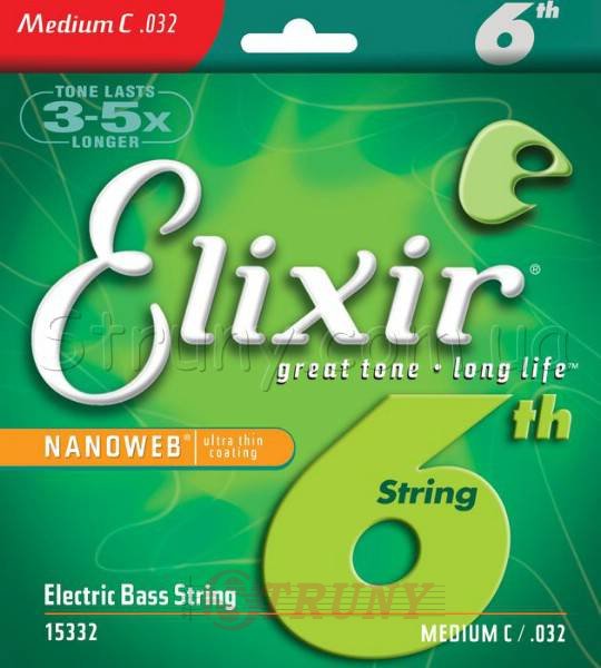 Elixir 14087+15433+15332 Nanoweb Coated Nickel Plated Steel Medium Bass Custom 6 Strings 32/130TW Extra Long