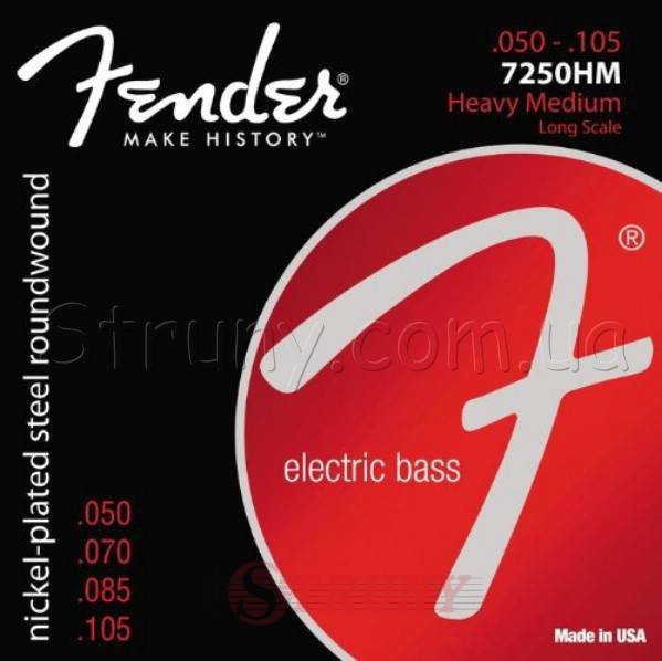 Fender 7250HM Nickelplated Steel Roundwound Heavy Medium Bass Strings 50/105