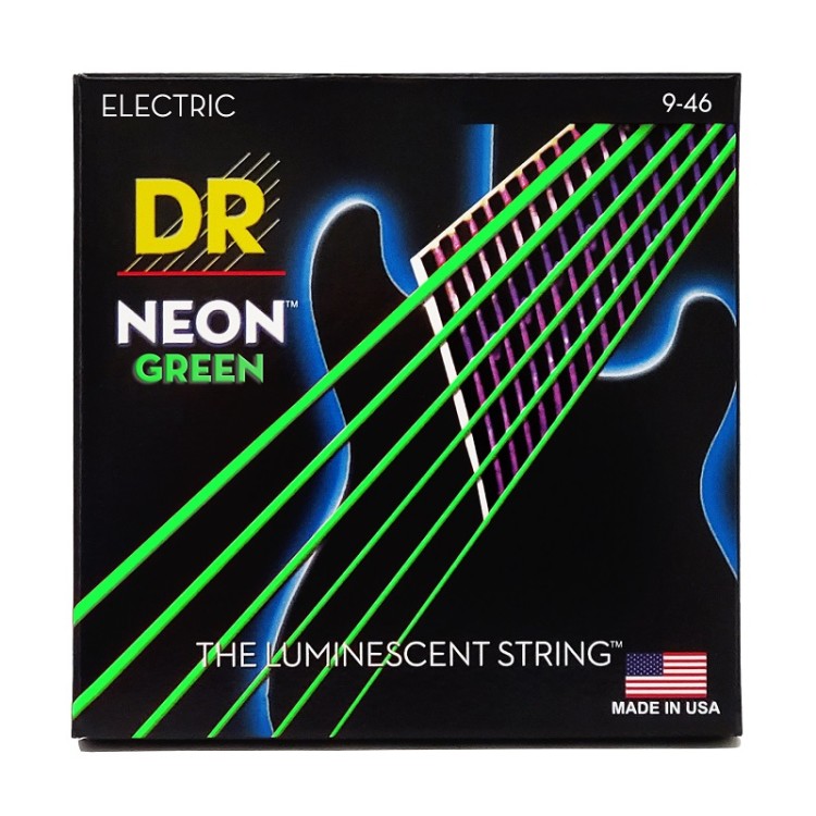 DR Strings NEON Green Electric - Light Heavy (9-46)