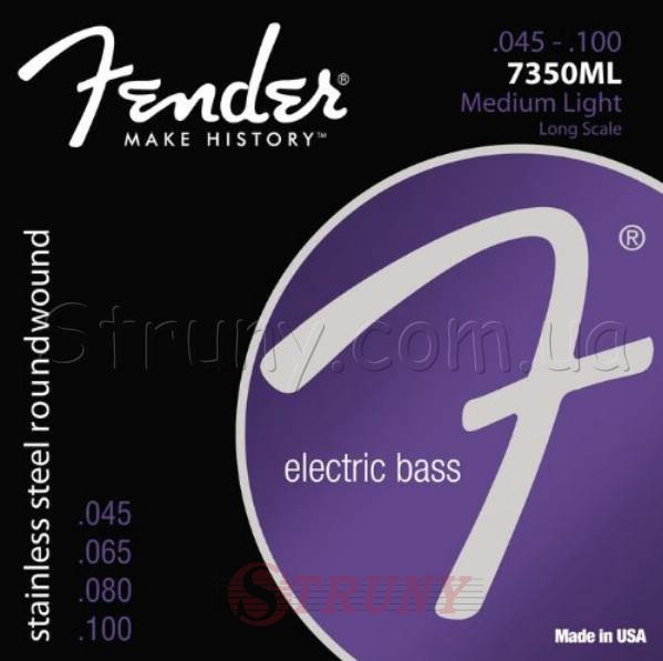 Fender 7350ML Stainless Steel Roundwound Medium Light Bass Strings 45/100