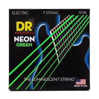 DR Strings NGE7-10 NEON Geen Electric - Medium 7-String (10-56)