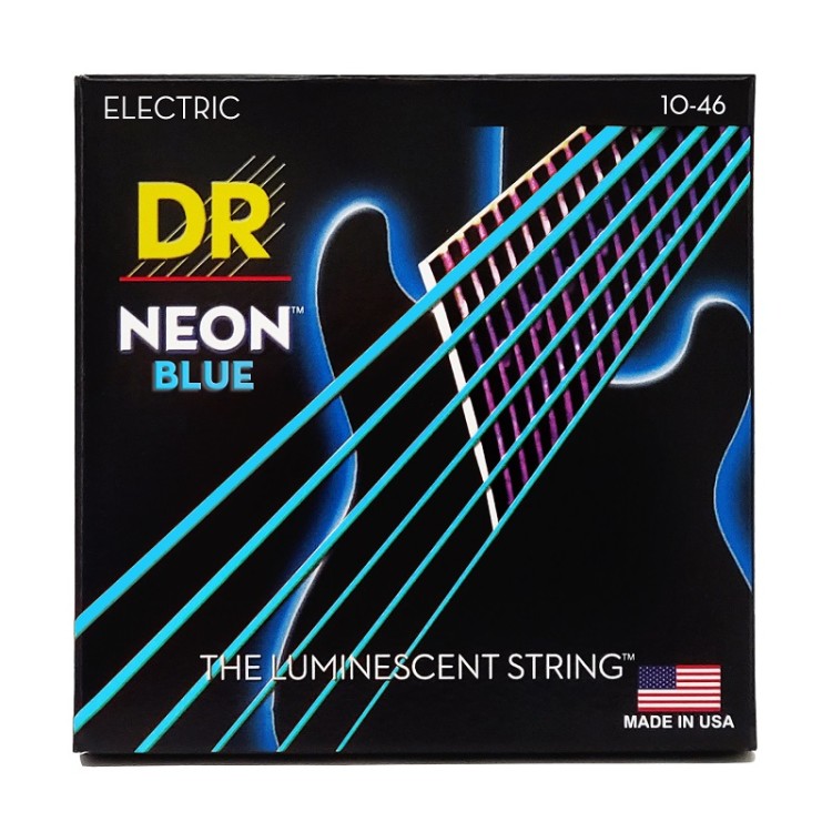 DR Strings NBE-10 NEON Blue Electric - Medium (10-46)