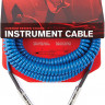 Planet Waves PW-CDG-30BU Coiled Instrument Cable - Blue Інструментальний кабель