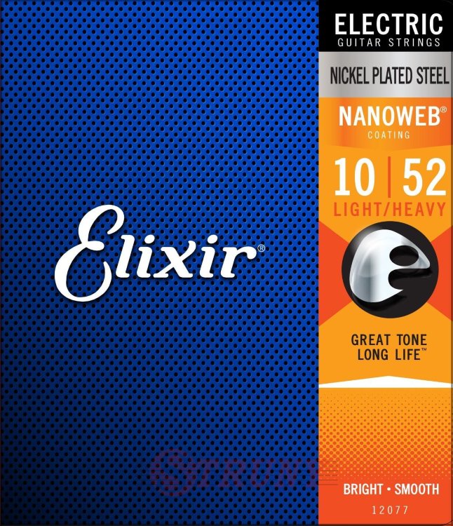 Elixir 12077 Nanoweb Nickel Plated Steel Light-Heavy 10/52