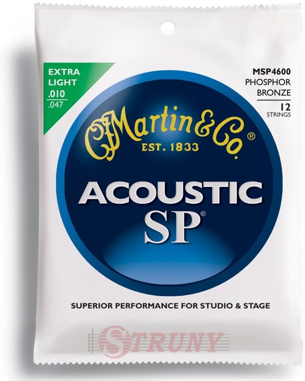 Martin MSP4600 92/8 Acoustic Phosphor Bronze Extra Light 12 Strings 10/47