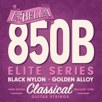 La Bella 850B Elite Black Nylon Golden Alloy Medium