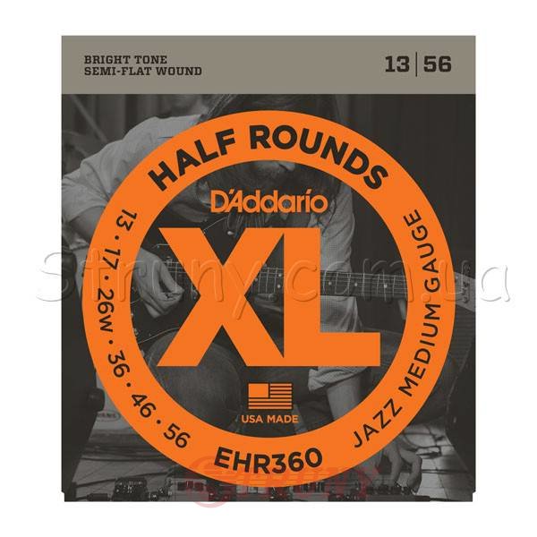 D'Addario EHR360 Half Rounds Jazz Medium 13/56