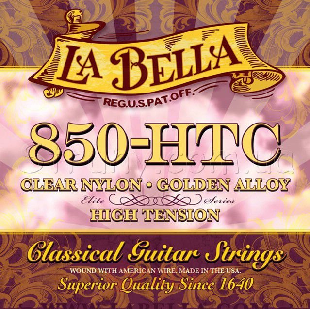 La Bella 850-HTC Elite Clear Nylon Golden Alloy High