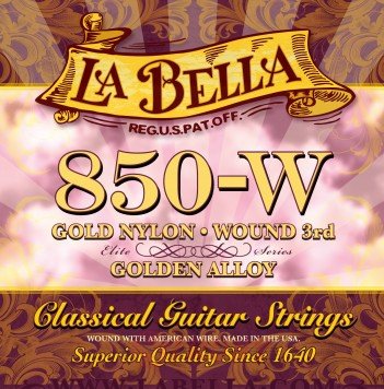 La Bella 850W Elite Gold Nylon Golden Alloy Wound 3rd