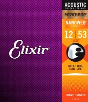 Elixir 16052 Nanoweb Phosphor Bronze Acoustic Light 12/53 (PB NW L)