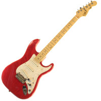 G&L S500 (Clear Red, Maple, 3-Ply Pearl)