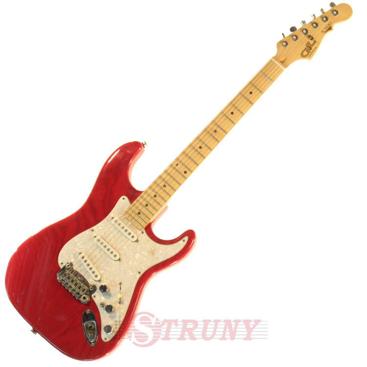 Електрогітара G&L S500 (Clear Red, Maple, 3-Ply Pearl)