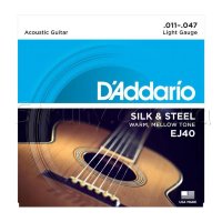 D'Addario EJ40 Silk & Steel Folk Acoustic Guitar Strings 11/47