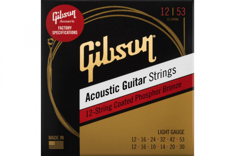 Gibson SAG-PB12L PHOSPHOR BRONZE ACOUSTIC GUITAR STRINGS 12-STRING 12-53/12-30