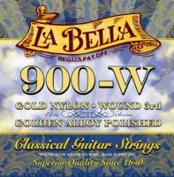 La Bella 900W Elite Gold Nylon Polished Golden Alloy Wound 3rd