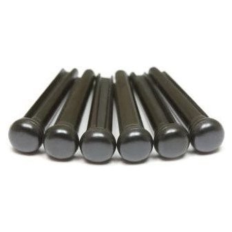 GRAPH TECH PP-2100-01 TUSQ Bridge Pins (6) N0 Dot - Black (6 Pcs)